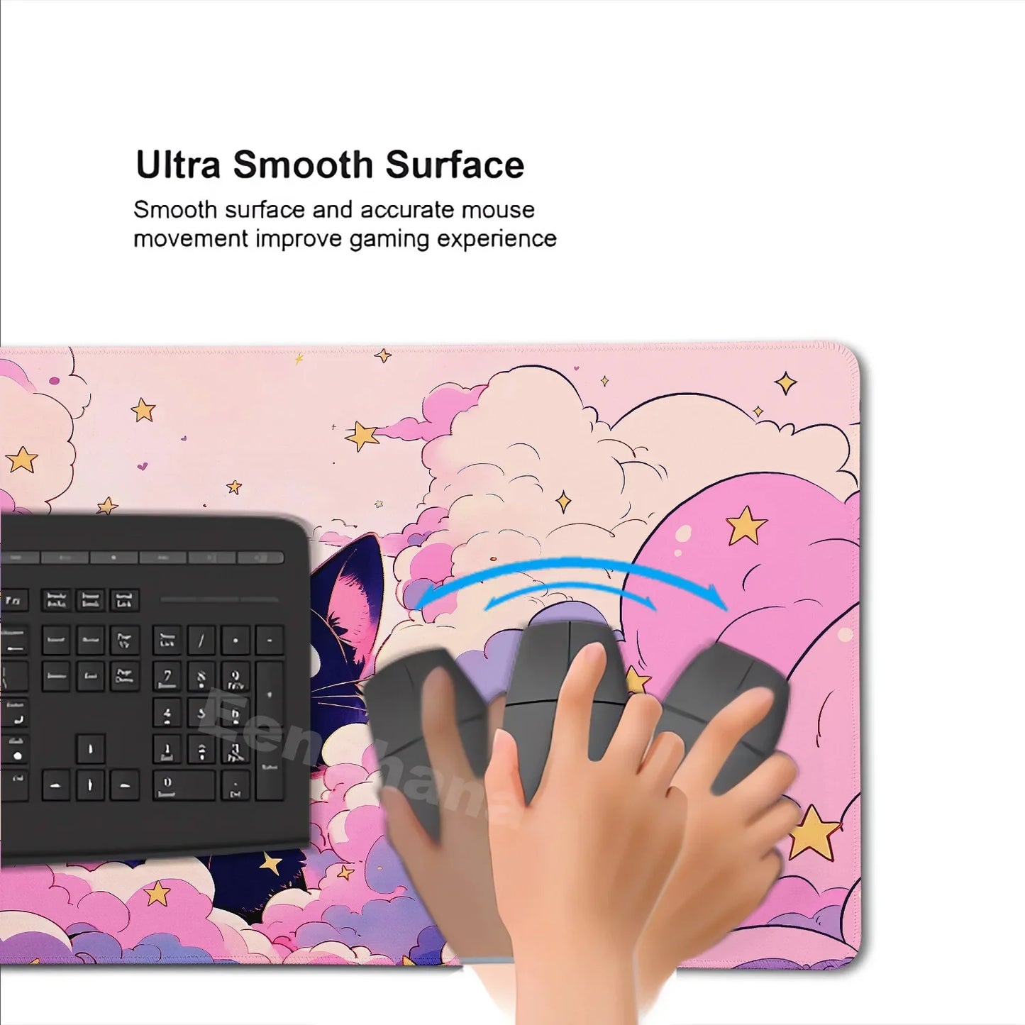 Kawaii Pink Cat Desk Mat