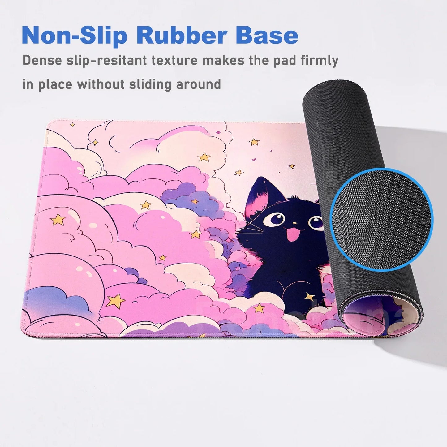 Kawaii Pink Cat Desk Mat