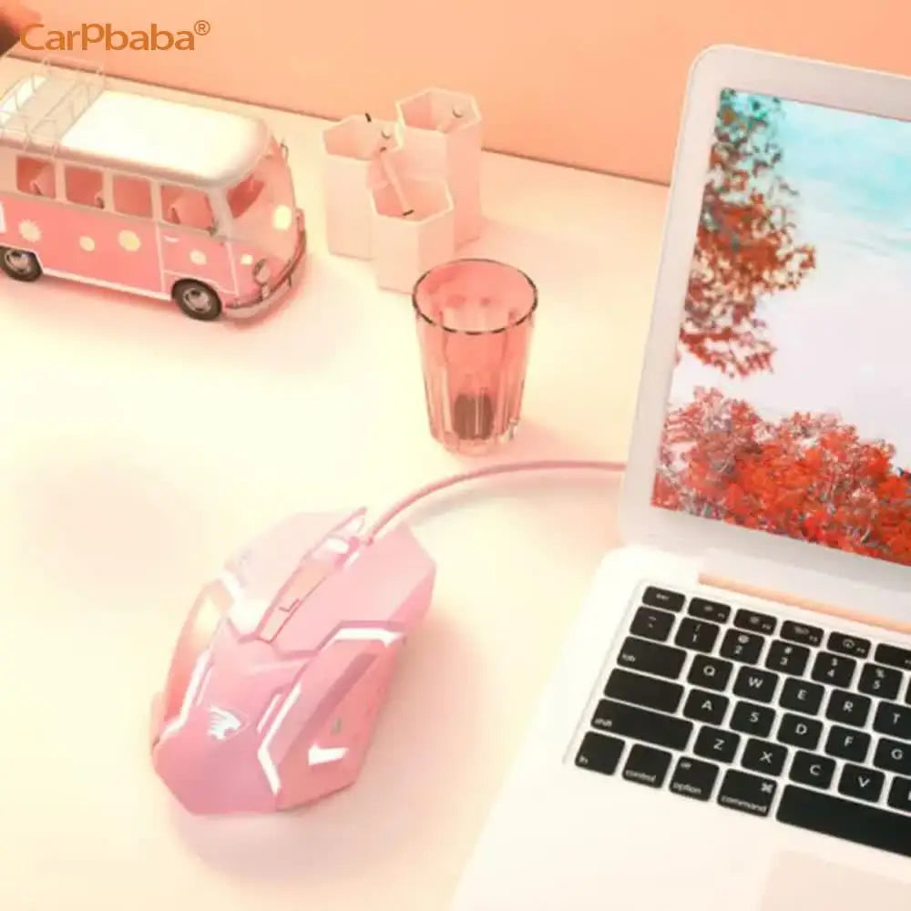 Cute Pink Gaming Mouse