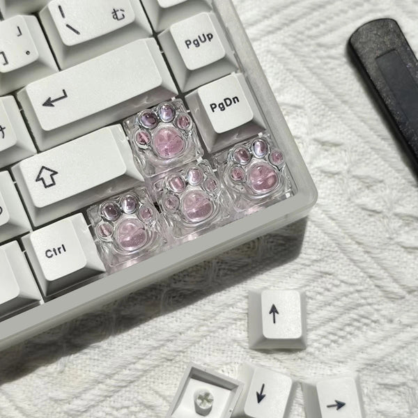 Charming Pink Cat Claw Keycaps